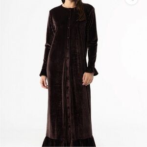 Velour Button Down Dress